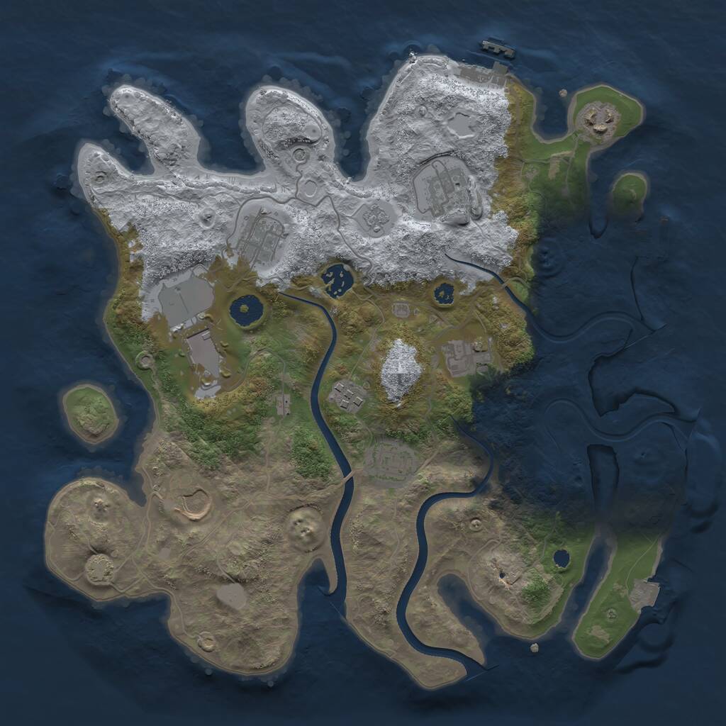Rust Map: Procedural Map, Size: 3500, Seed: 1681937370, 15 Monuments