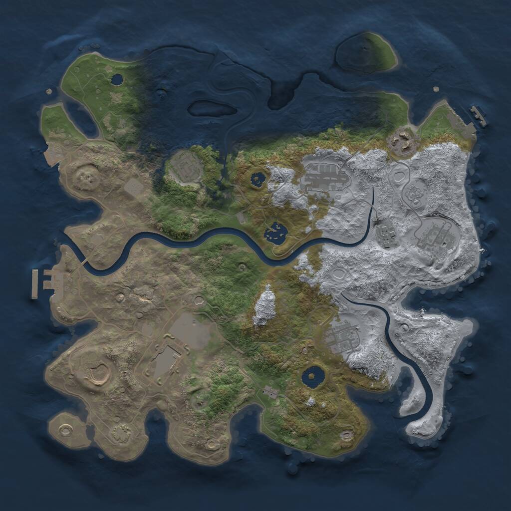 Rust Map: Procedural Map, Size: 3500, Seed: 709081724, 15 Monuments