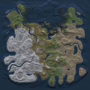 Thumbnail Rust Map: Procedural Map, Size: 4500, Seed: 1624534109, 17 Monuments