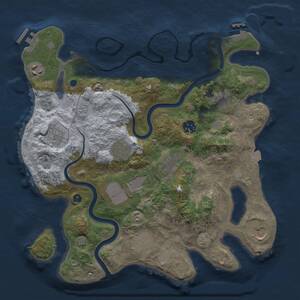 Thumbnail Rust Map: Procedural Map, Size: 3500, Seed: 573426743, 16 Monuments
