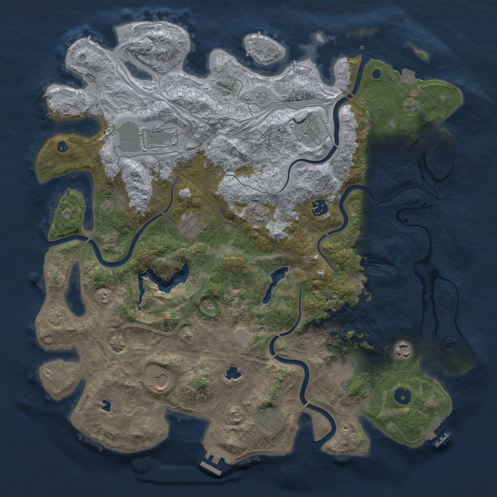 Rust Map: Procedural Map, Size: 4500, Seed: 366574302, 15 Monuments
