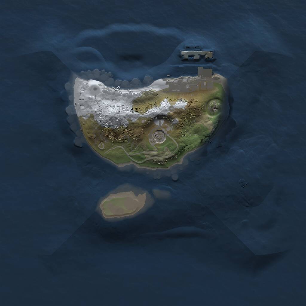 Rust Map: Procedural Map, Size: 1500, Seed: 226647046, 3 Monuments