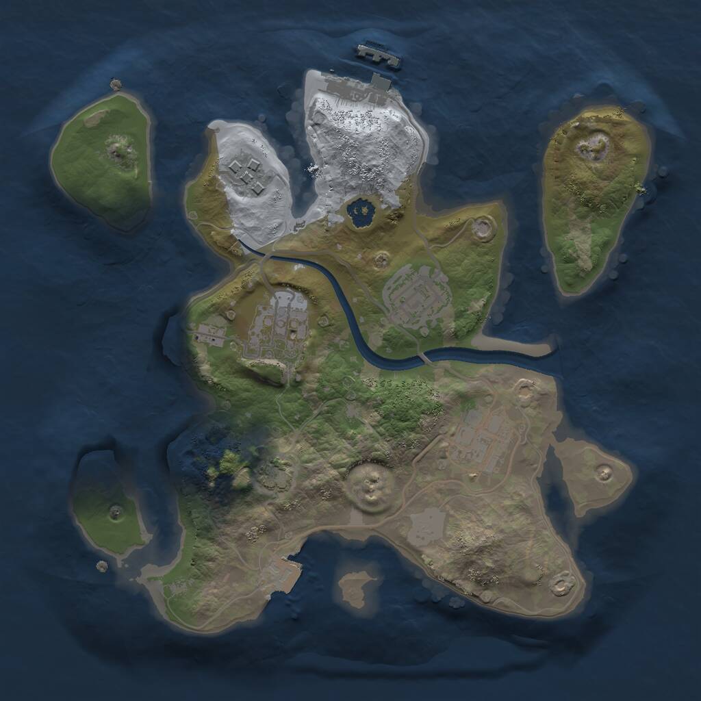 Rust Map: Procedural Map, Size: 2500, Seed: 1405171856, 7 Monuments