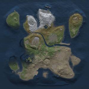 Thumbnail Rust Map: Procedural Map, Size: 2500, Seed: 1405171856, 7 Monuments