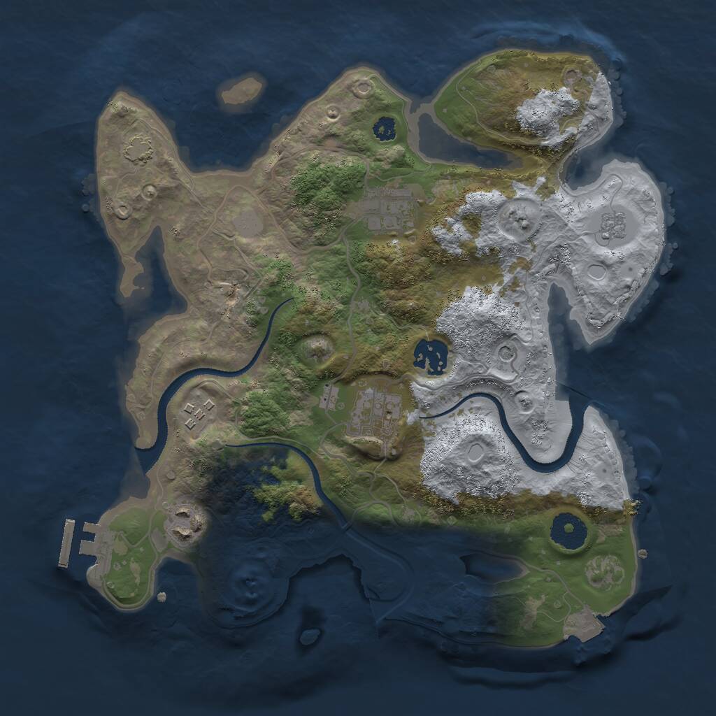 Rust Map: Procedural Map, Size: 3000, Seed: 1205848805, 10 Monuments