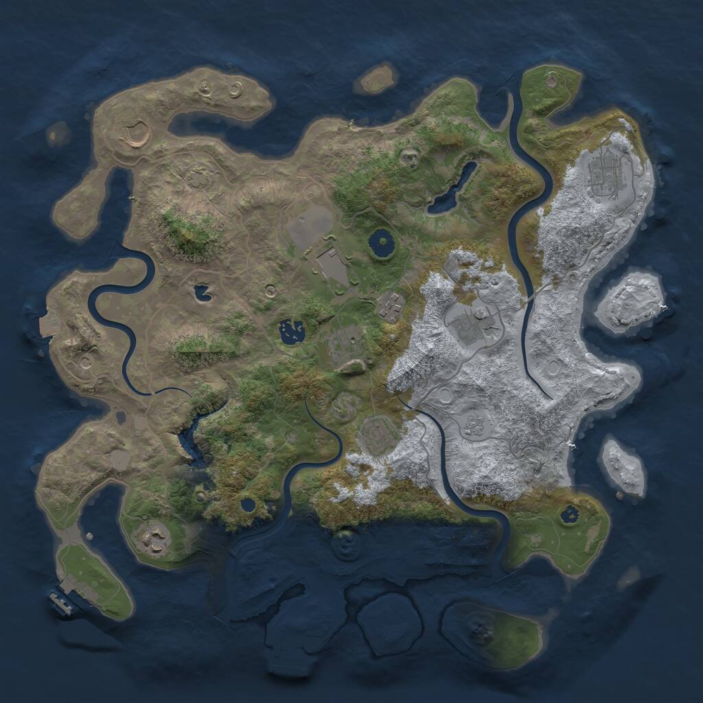 Rust Map: Procedural Map, Size: 4000, Seed: 1177398794, 15 Monuments