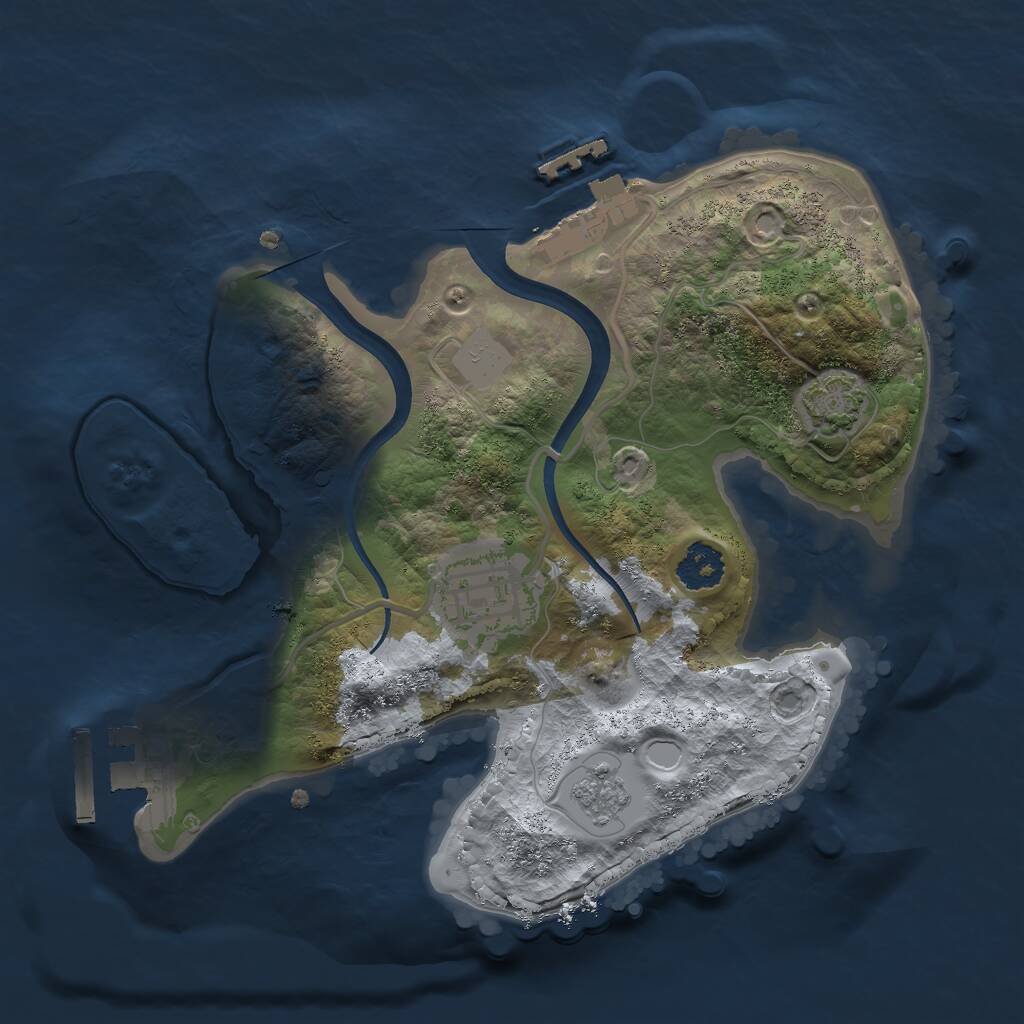 Rust Map: Procedural Map, Size: 2200, Seed: 341374895, 6 Monuments