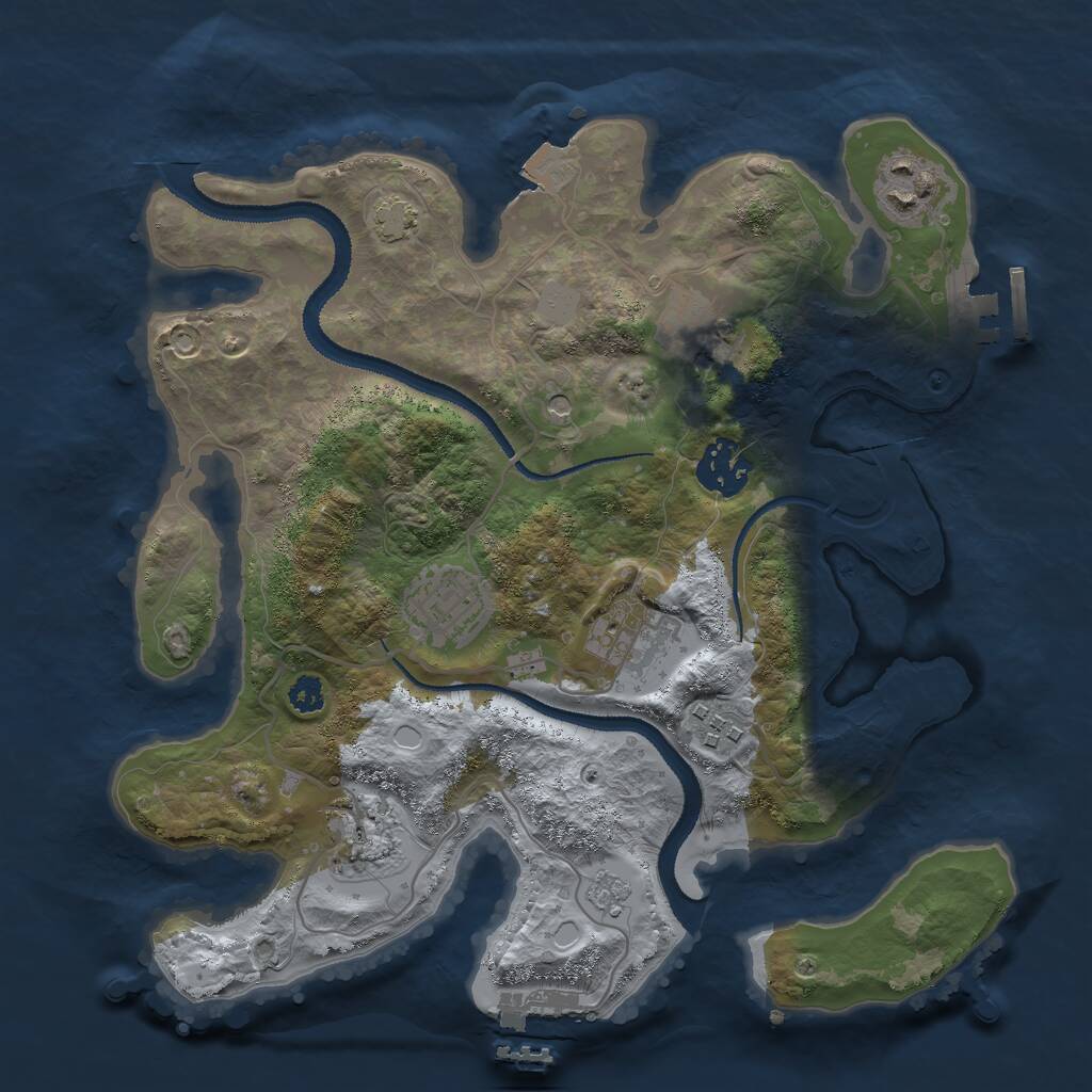 Rust Map: Procedural Map, Size: 3000, Seed: 220819885, 13 Monuments