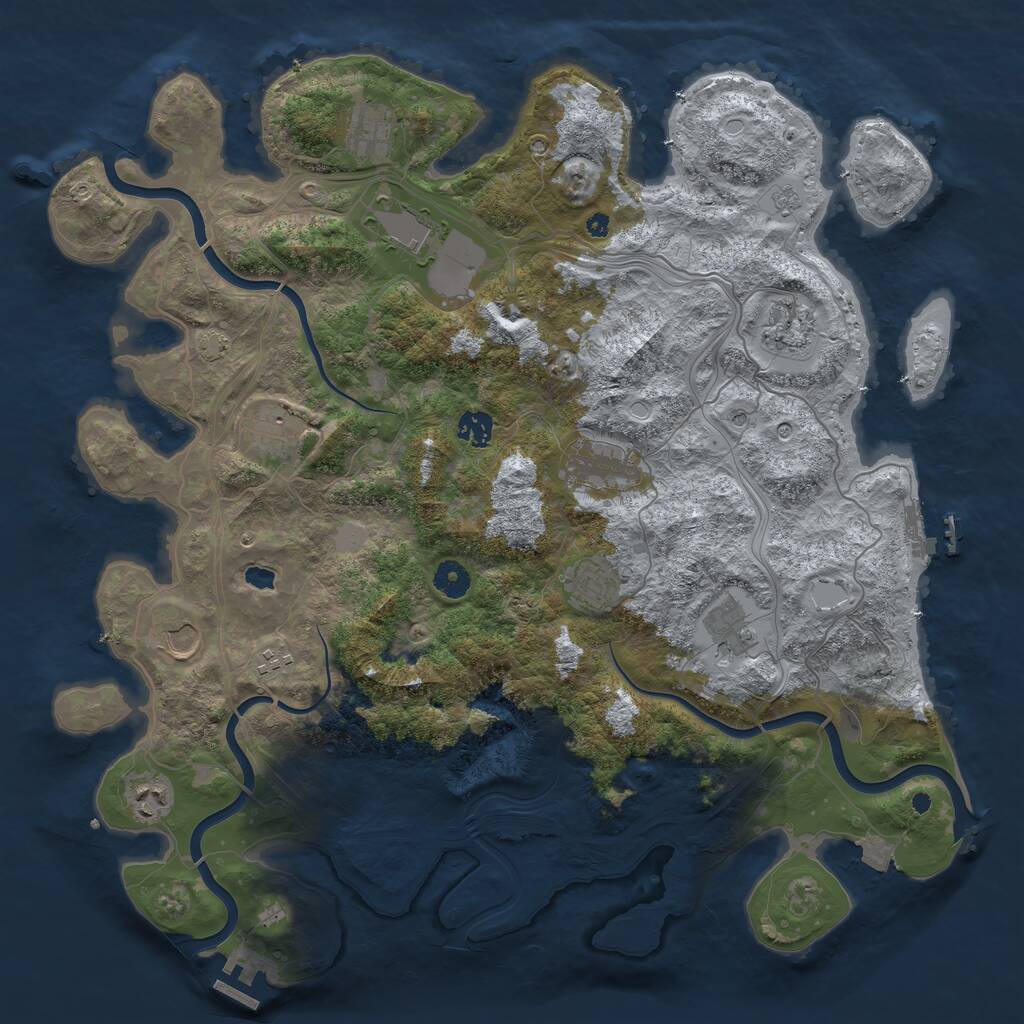 Rust Map: Procedural Map, Size: 4250, Seed: 1421421030, 17 Monuments