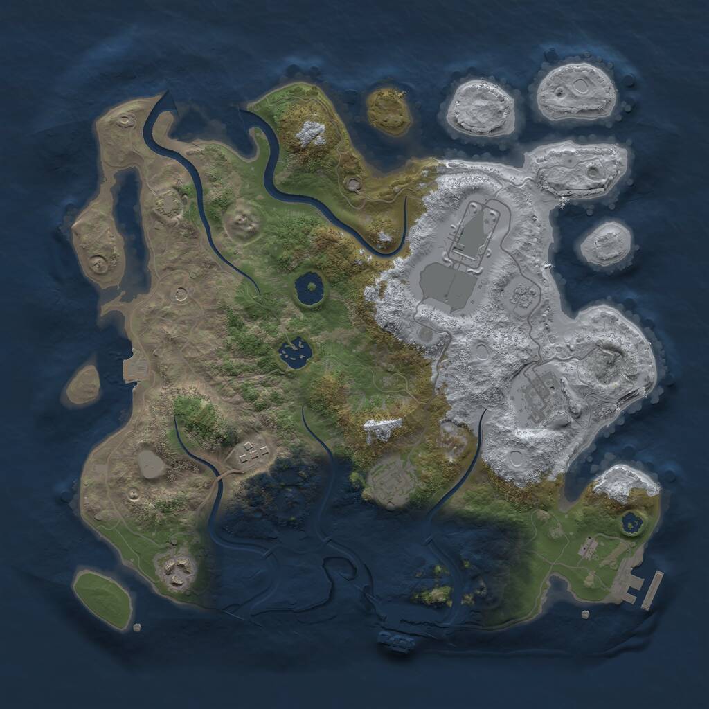 Rust Map: Procedural Map, Size: 3500, Seed: 2116827547, 12 Monuments