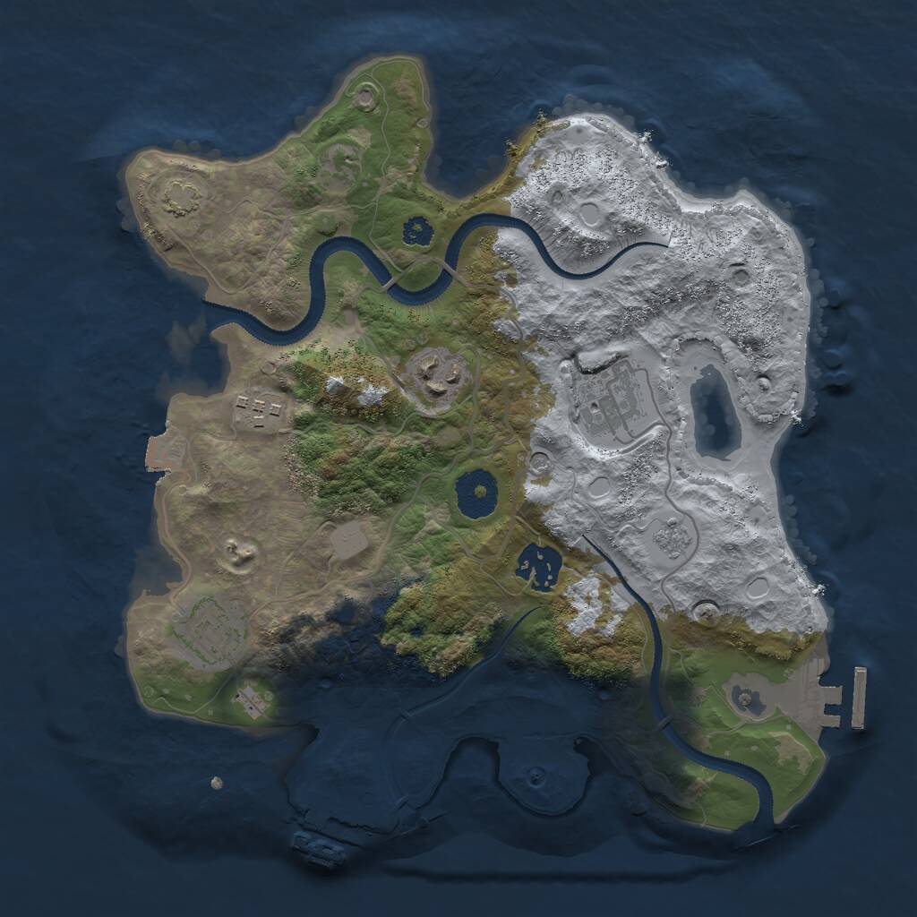 Rust Map: Procedural Map, Size: 3000, Seed: 1249172430, 11 Monuments