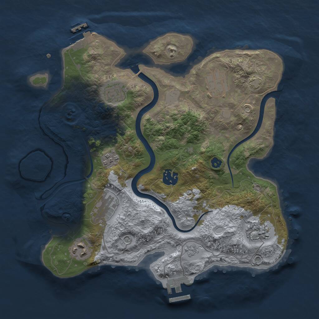 Rust Map: Procedural Map, Size: 3000, Seed: 1693391733, 13 Monuments
