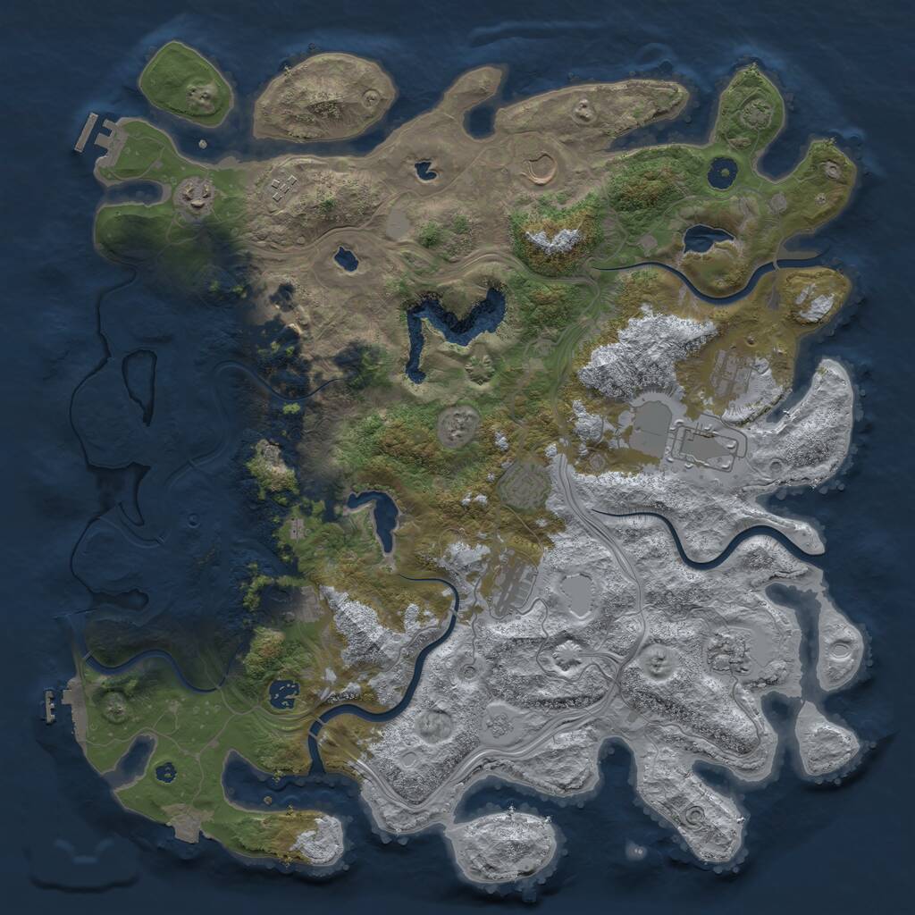 Rust Map: Procedural Map, Size: 4500, Seed: 547611835, 17 Monuments