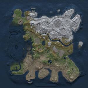 Thumbnail Rust Map: Procedural Map, Size: 3500, Seed: 107587062, 15 Monuments