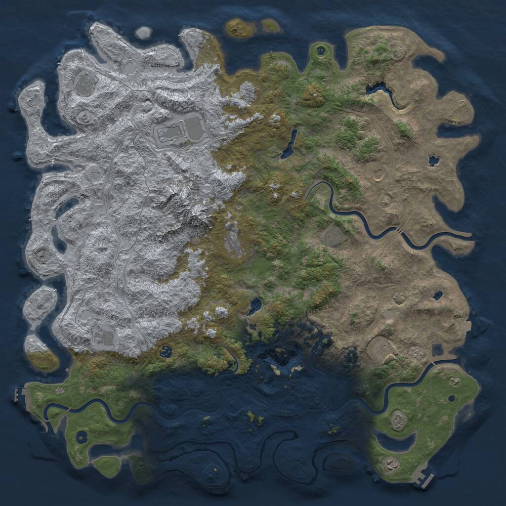 Rust Map: Procedural Map, Size: 6000, Seed: 1454399927, 17 Monuments