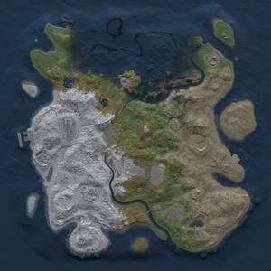 Thumbnail Rust Map: Procedural Map, Size: 3700, Seed: 686208318, 15 Monuments