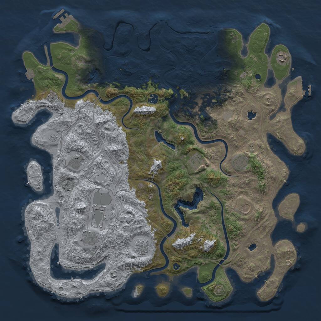 Rust Map: Procedural Map, Size: 4750, Seed: 64751027, 17 Monuments