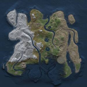Thumbnail Rust Map: Procedural Map, Size: 3000, Seed: 2120798271, 12 Monuments