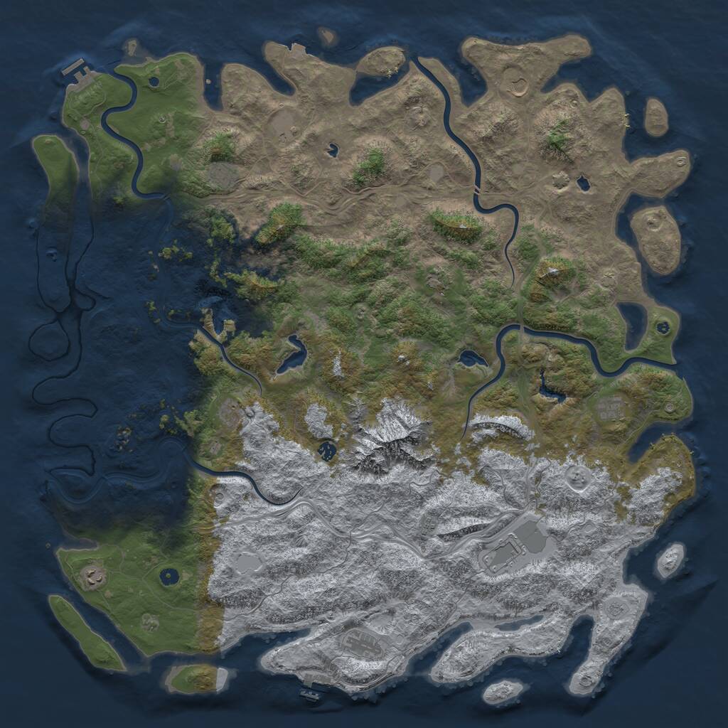 Rust Map: Procedural Map, Size: 6000, Seed: 86578, 17 Monuments