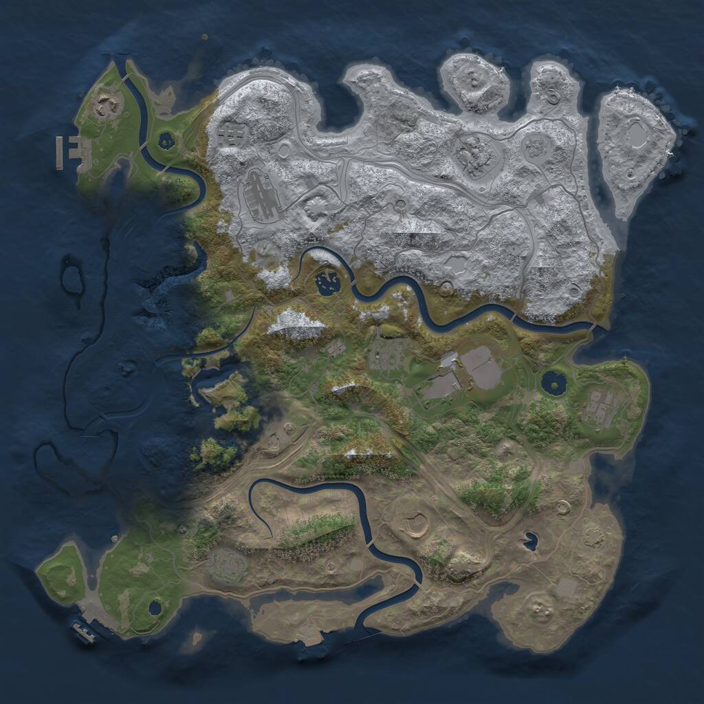 Rust Map: Procedural Map, Size: 4250, Seed: 1971168090, 17 Monuments