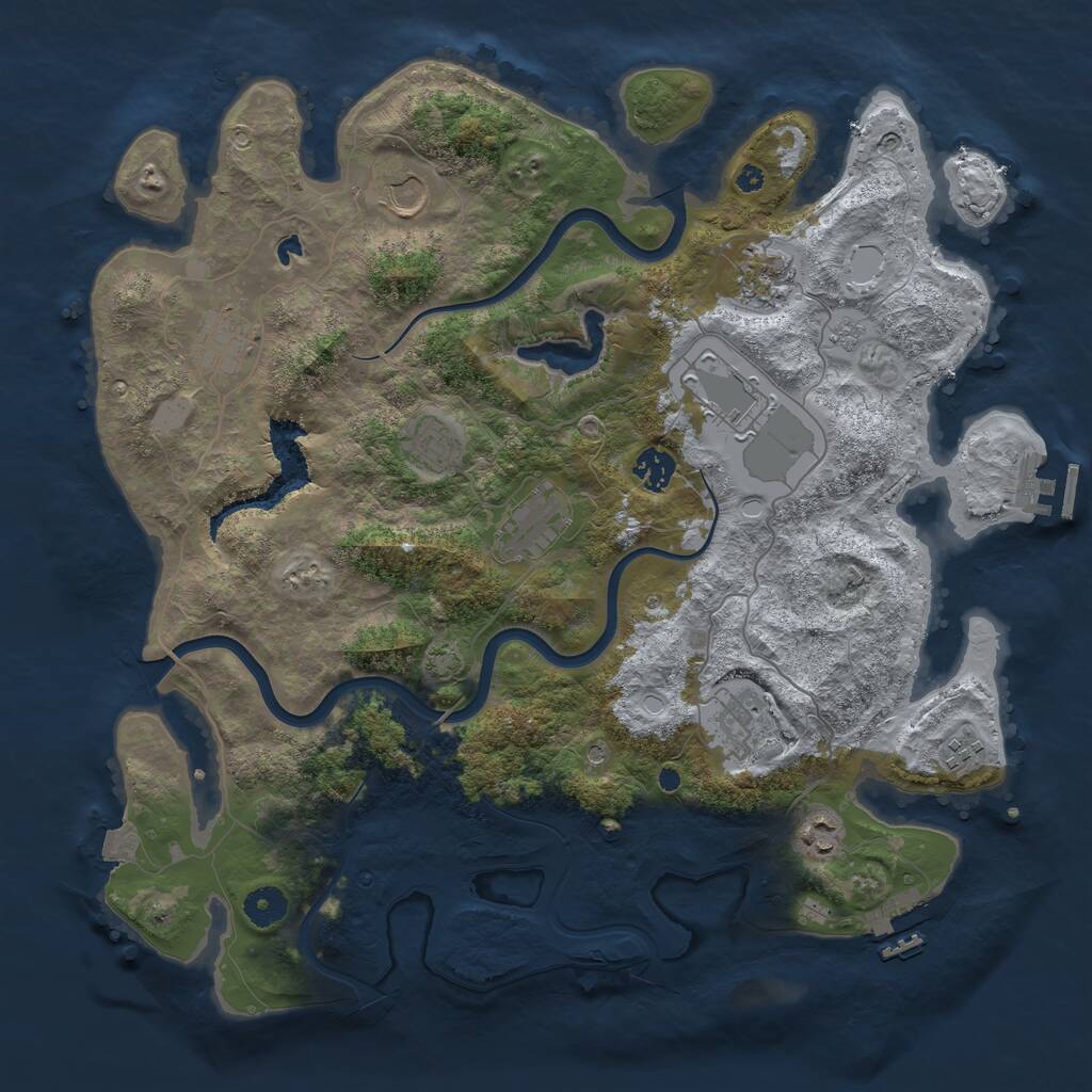 Rust Map: Procedural Map, Size: 4000, Seed: 1606934147, 16 Monuments