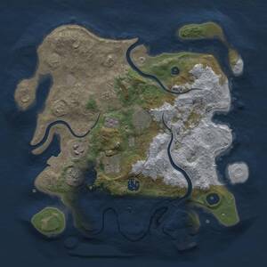 Thumbnail Rust Map: Procedural Map, Size: 3200, Seed: 643153440, 11 Monuments