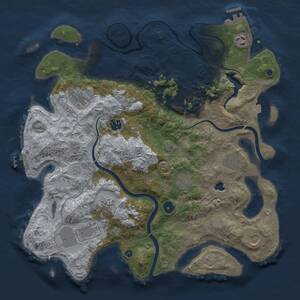 Thumbnail Rust Map: Procedural Map, Size: 4000, Seed: 789423231, 16 Monuments