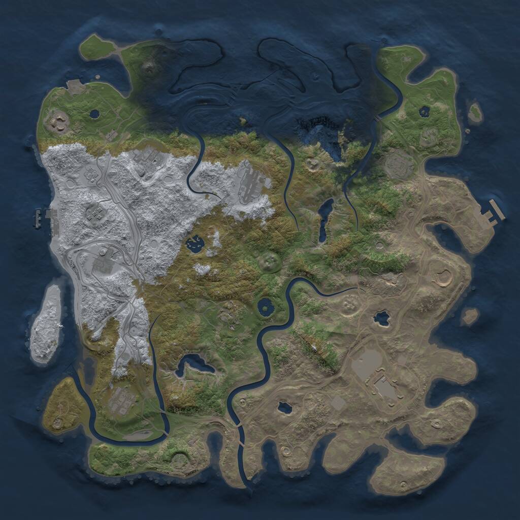 Rust Map: Procedural Map, Size: 4500, Seed: 506404764, 17 Monuments