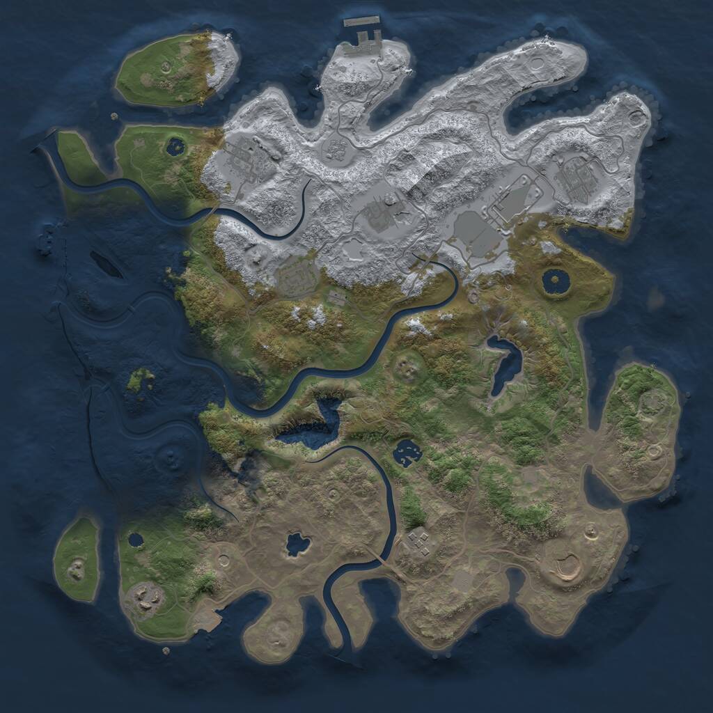 Rust Map: Procedural Map, Size: 4000, Seed: 2016403735, 15 Monuments