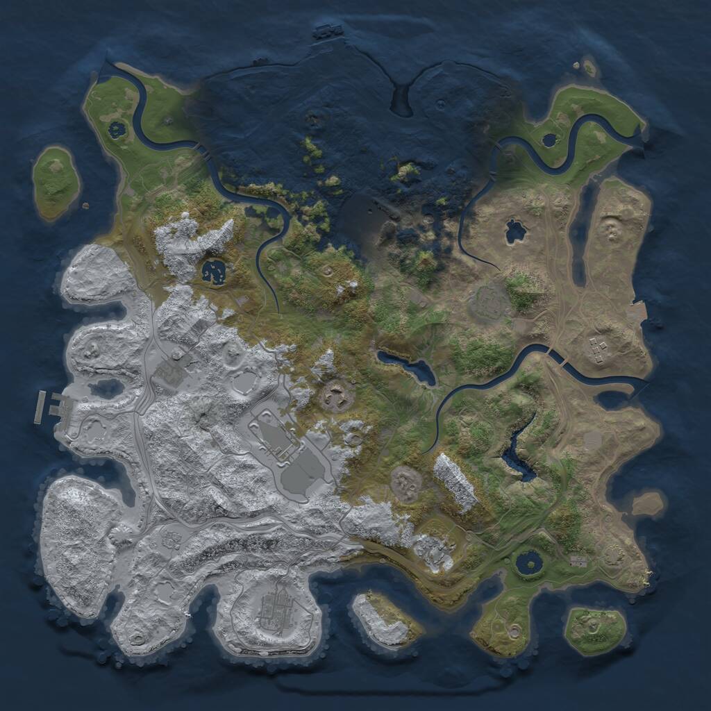 Rust Map: Procedural Map, Size: 4250, Seed: 1693767936, 15 Monuments