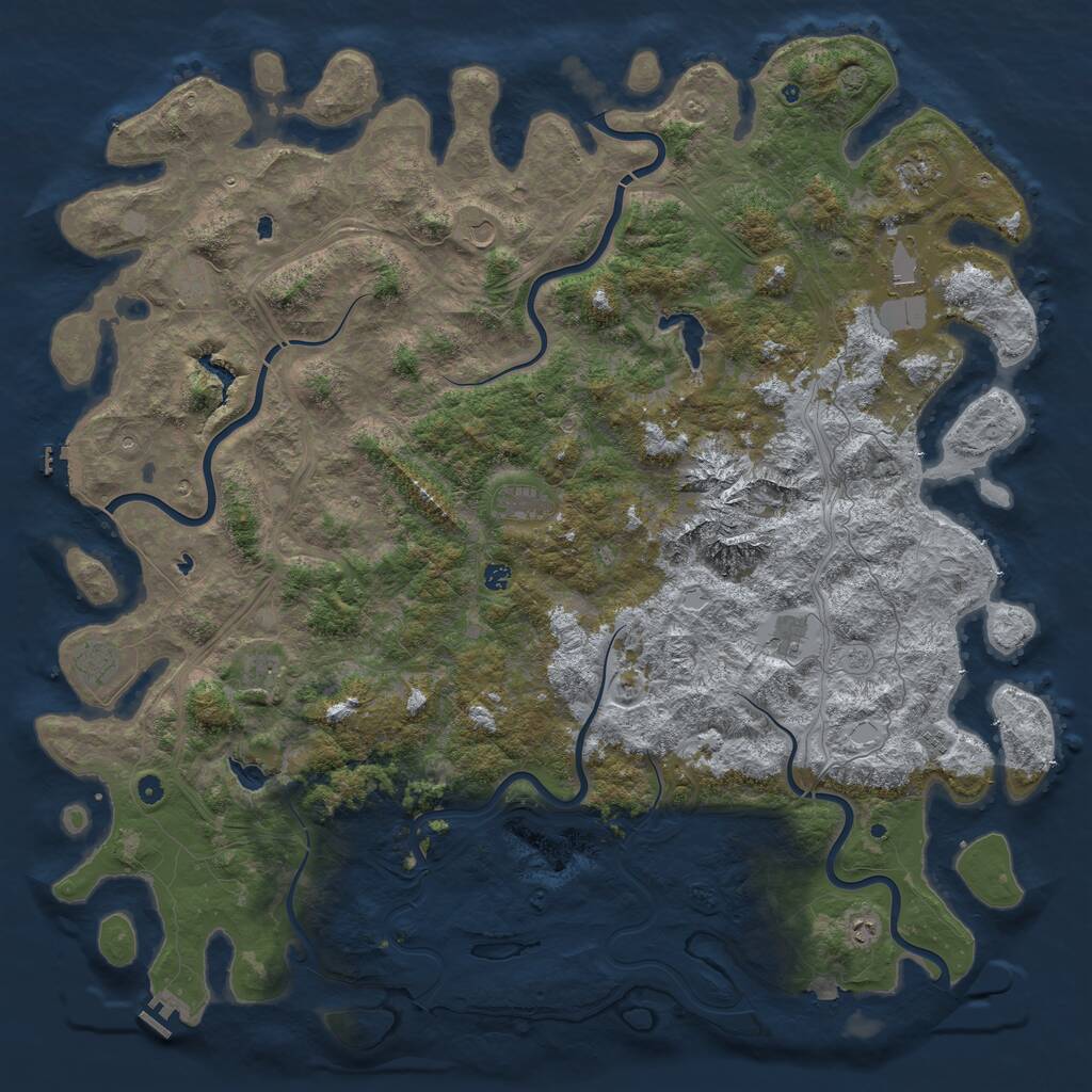 Rust Map: Procedural Map, Size: 6000, Seed: 2530, 17 Monuments