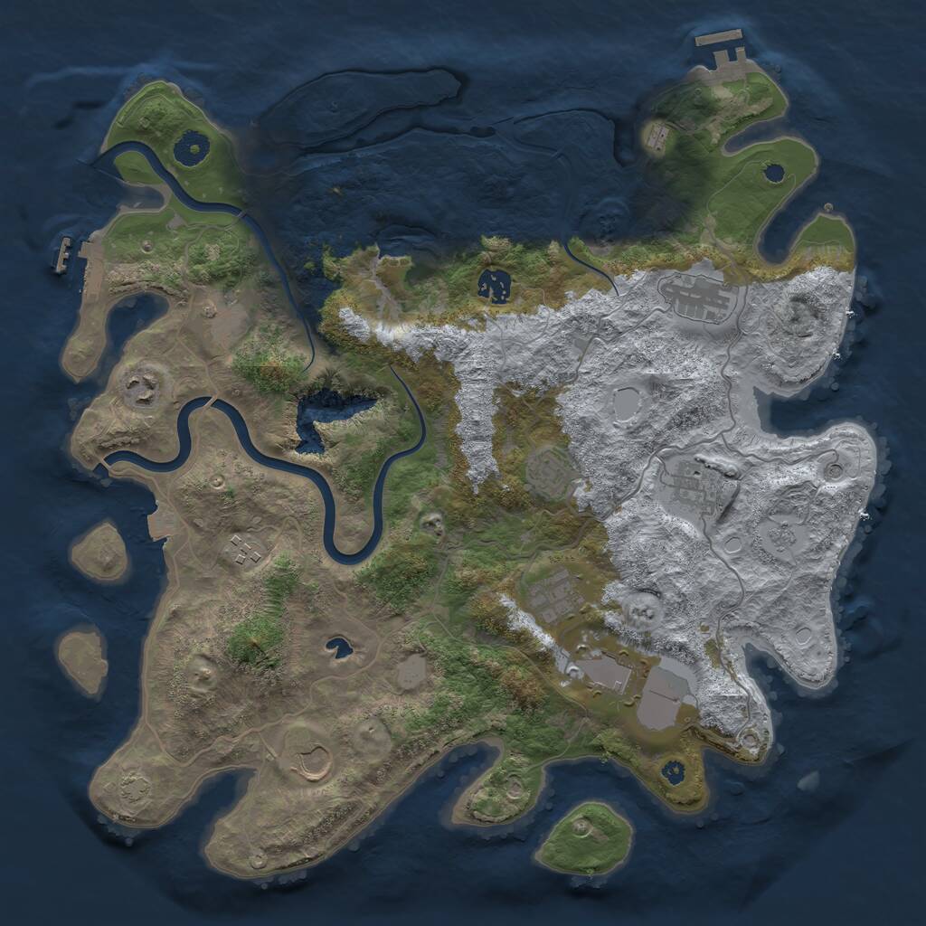 Rust Map: Procedural Map, Size: 4000, Seed: 652655719, 16 Monuments