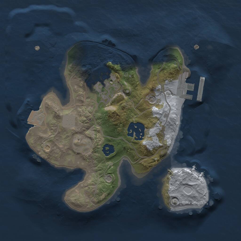 Rust Map: Procedural Map, Size: 2000, Seed: 532283934, 5 Monuments