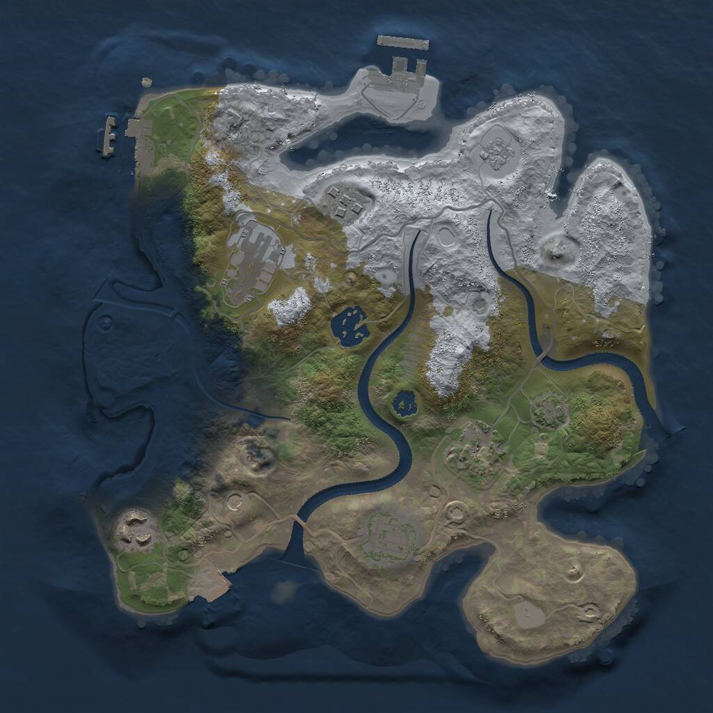 Rust Map: Procedural Map, Size: 2800, Seed: 1141030186, 12 Monuments