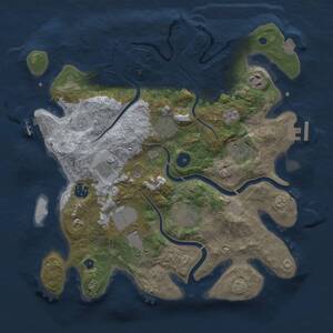 Thumbnail Rust Map: Procedural Map, Size: 3500, Seed: 1124383739, 14 Monuments