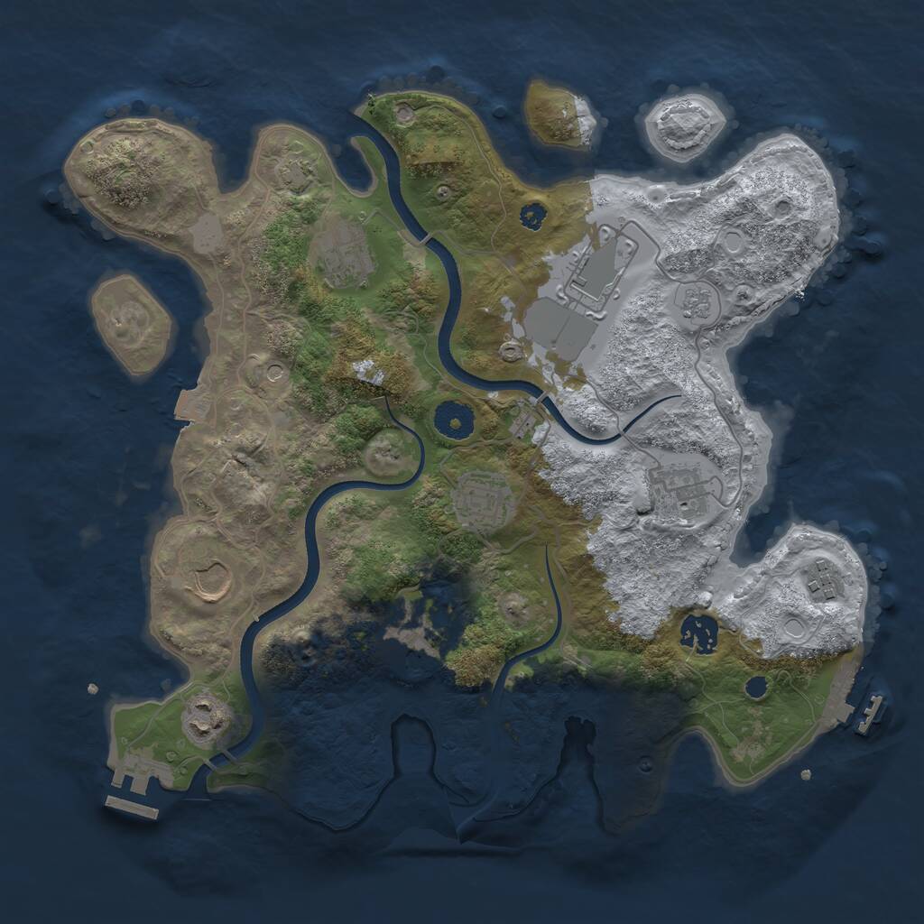 Rust Map: Procedural Map, Size: 3500, Seed: 124917743, 15 Monuments