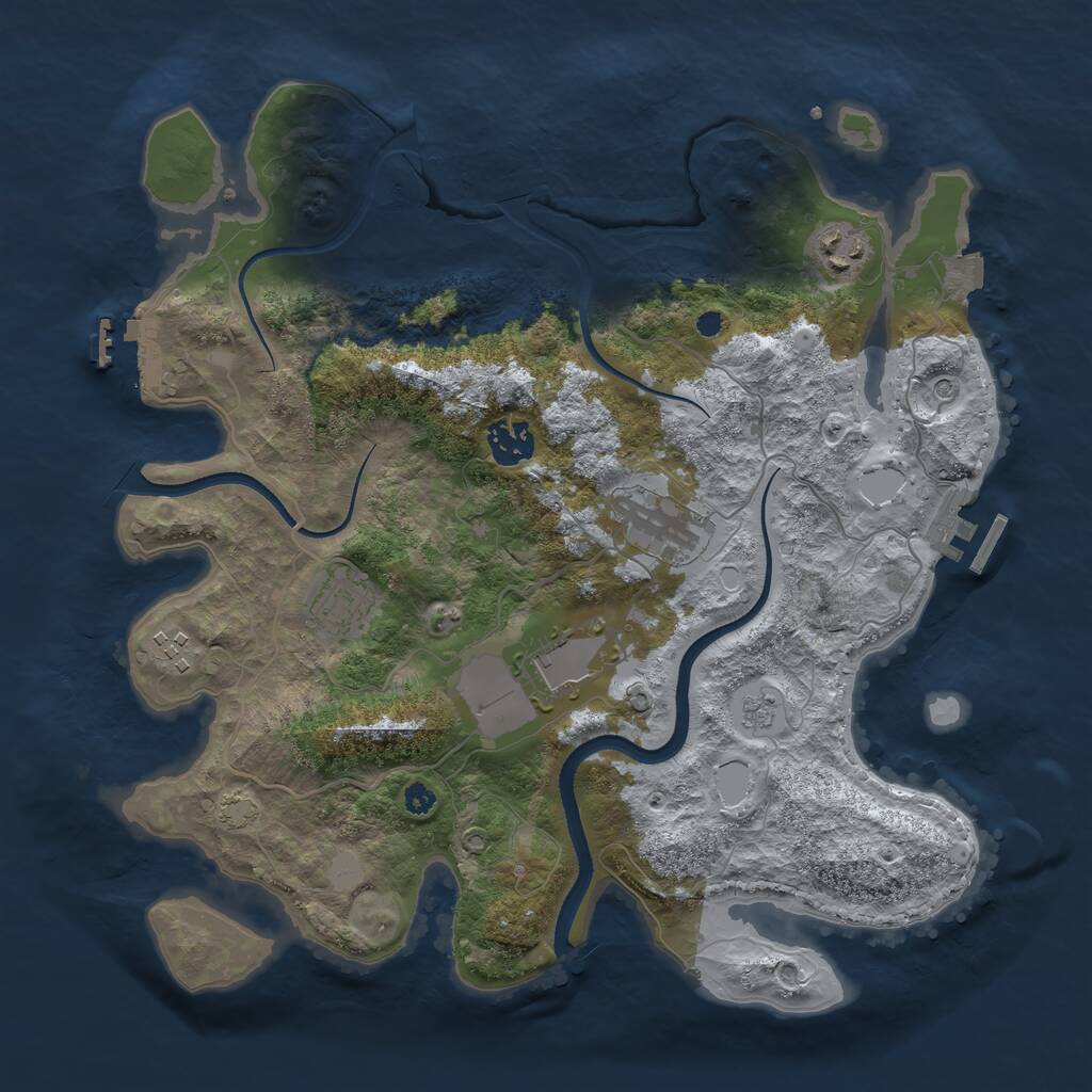 Rust Map: Procedural Map, Size: 3500, Seed: 604806, 12 Monuments