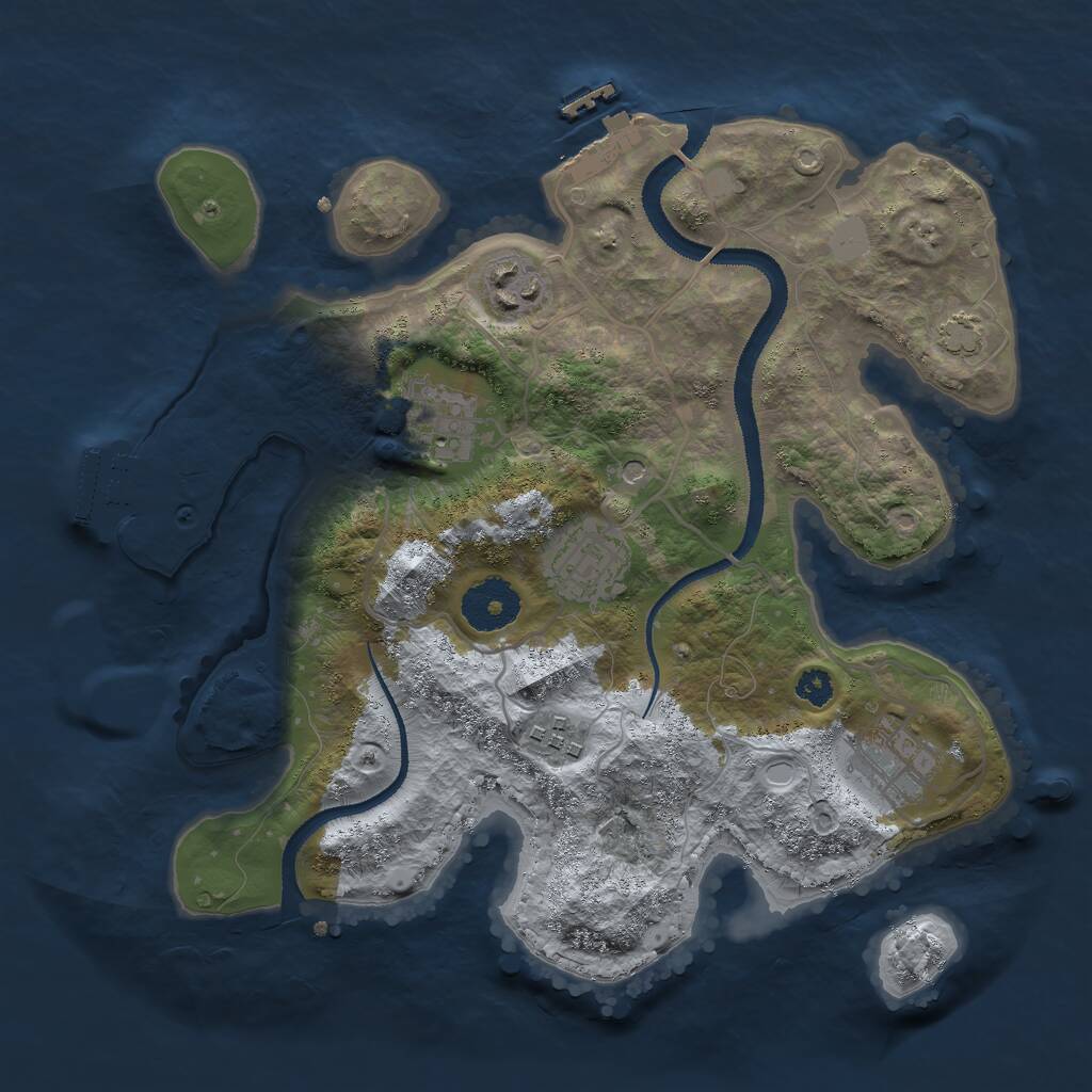 Rust Map: Procedural Map, Size: 3000, Seed: 28199, 10 Monuments