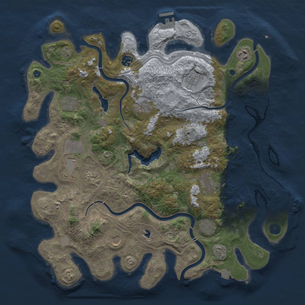 Rust Map: Procedural Map, Size: 4250, Seed: 1958889154, 16 Monuments