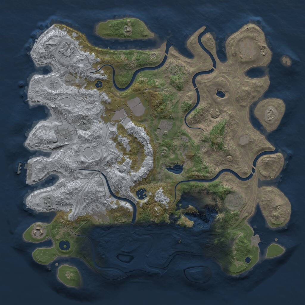 Rust Map: Procedural Map, Size: 4250, Seed: 730006932, 15 Monuments