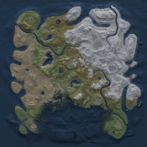 Thumbnail Rust Map: Procedural Map, Size: 4500, Seed: 491740284, 16 Monuments