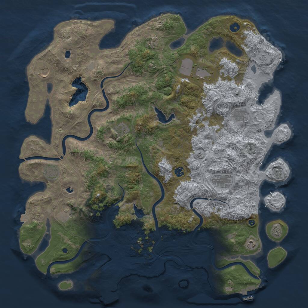 Rust Map: Procedural Map, Size: 4800, Seed: 1462342762, 17 Monuments