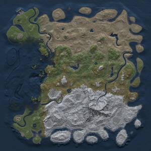 Thumbnail Rust Map: Procedural Map, Size: 5500, Seed: 301405958, 17 Monuments