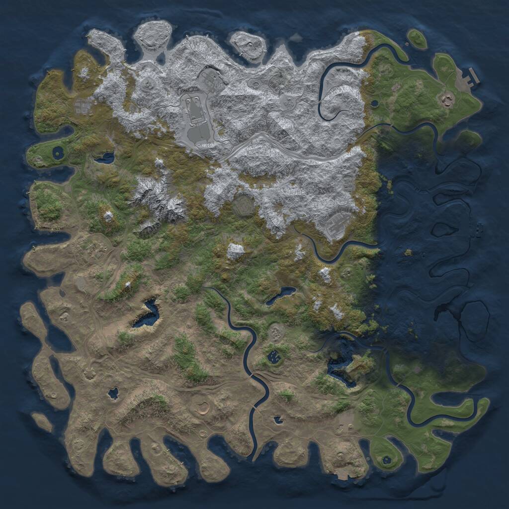 Rust Map: Procedural Map, Size: 6000, Seed: 1954601155, 17 Monuments