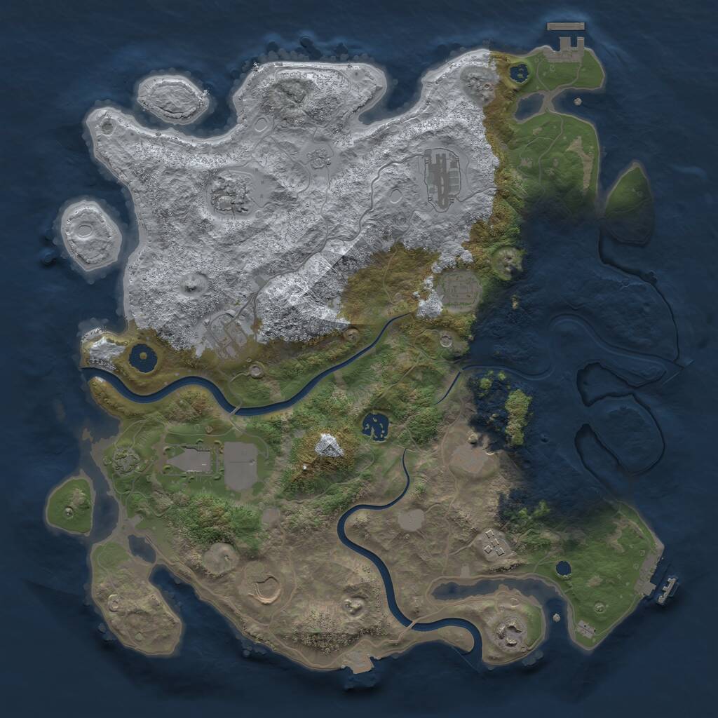 Rust Map: Procedural Map, Size: 3900, Seed: 4198644, 16 Monuments