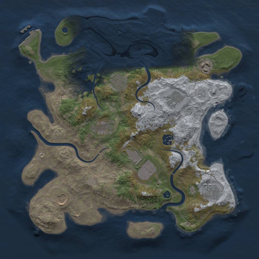 Rust Map: Procedural Map, Size: 3500, Seed: 1573720226, 14 Monuments