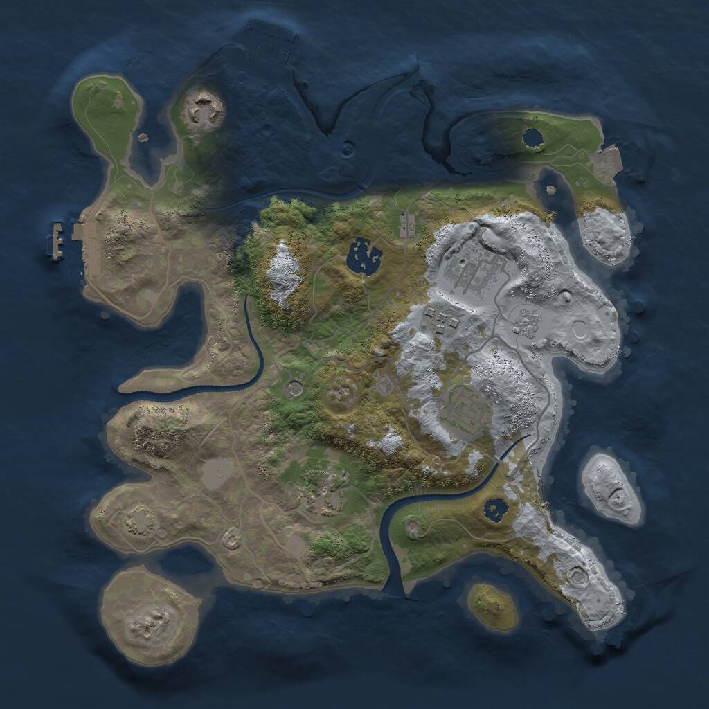 Rust Map: Procedural Map, Size: 3000, Seed: 3128905, 12 Monuments