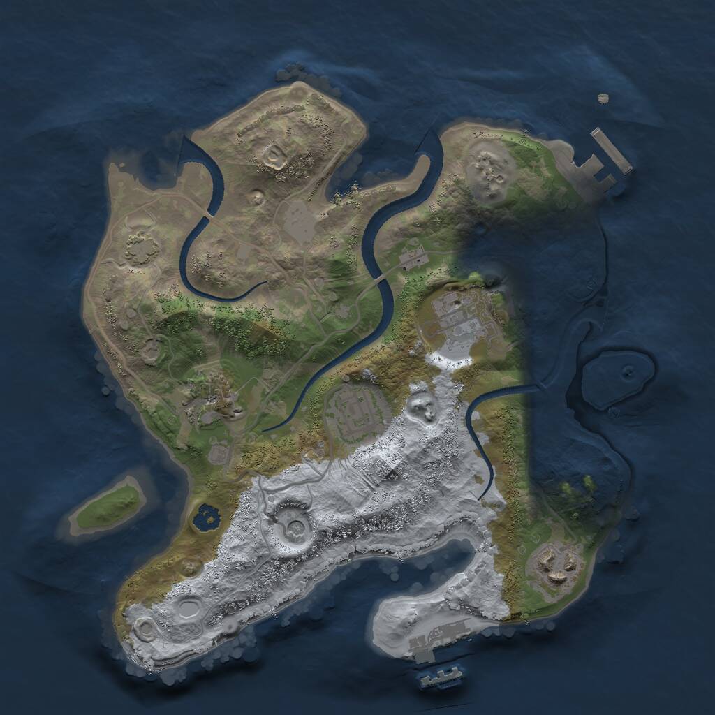 Rust Map: Procedural Map, Size: 2650, Seed: 987585733, 9 Monuments