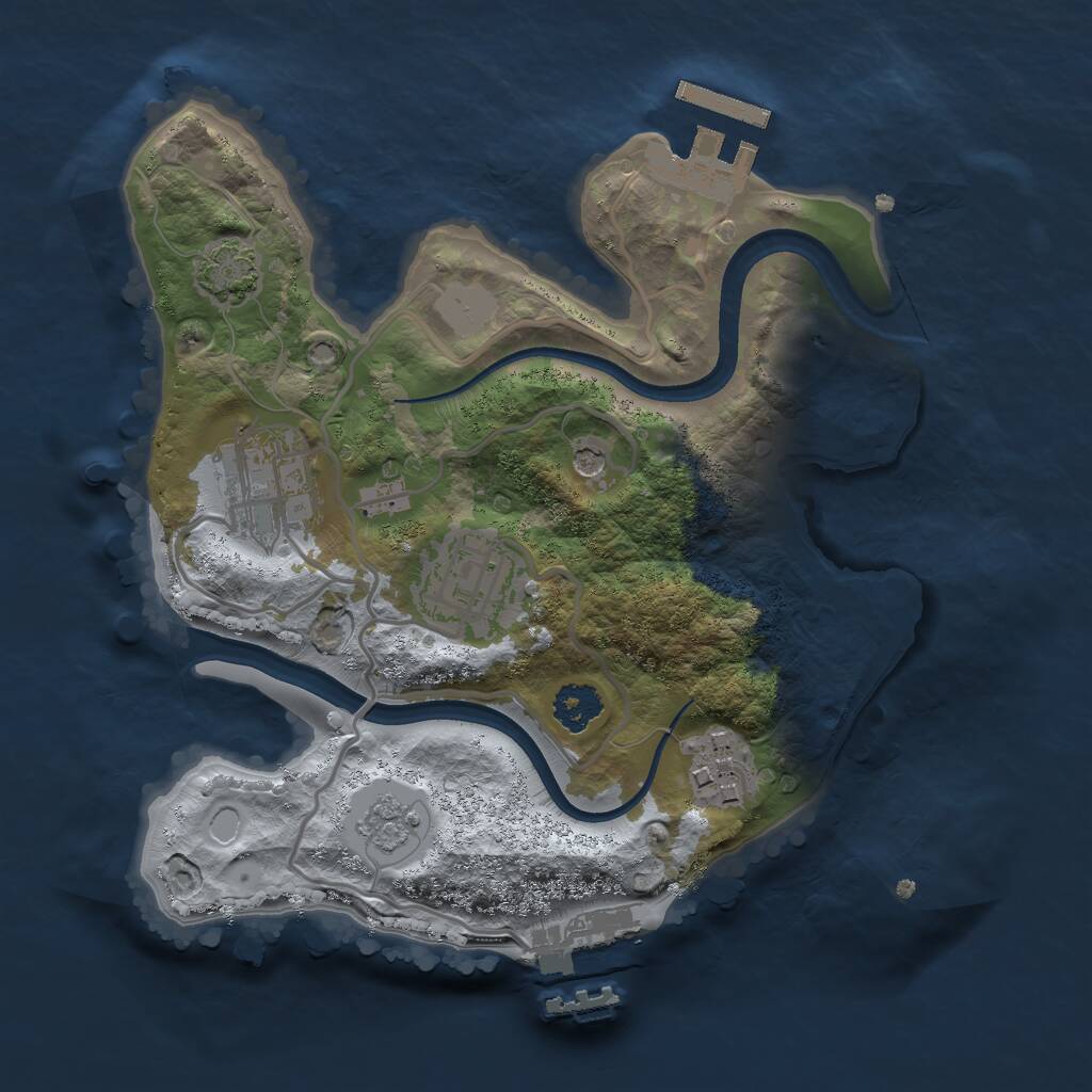 Rust Map: Procedural Map, Size: 2300, Seed: 1660300061, 9 Monuments