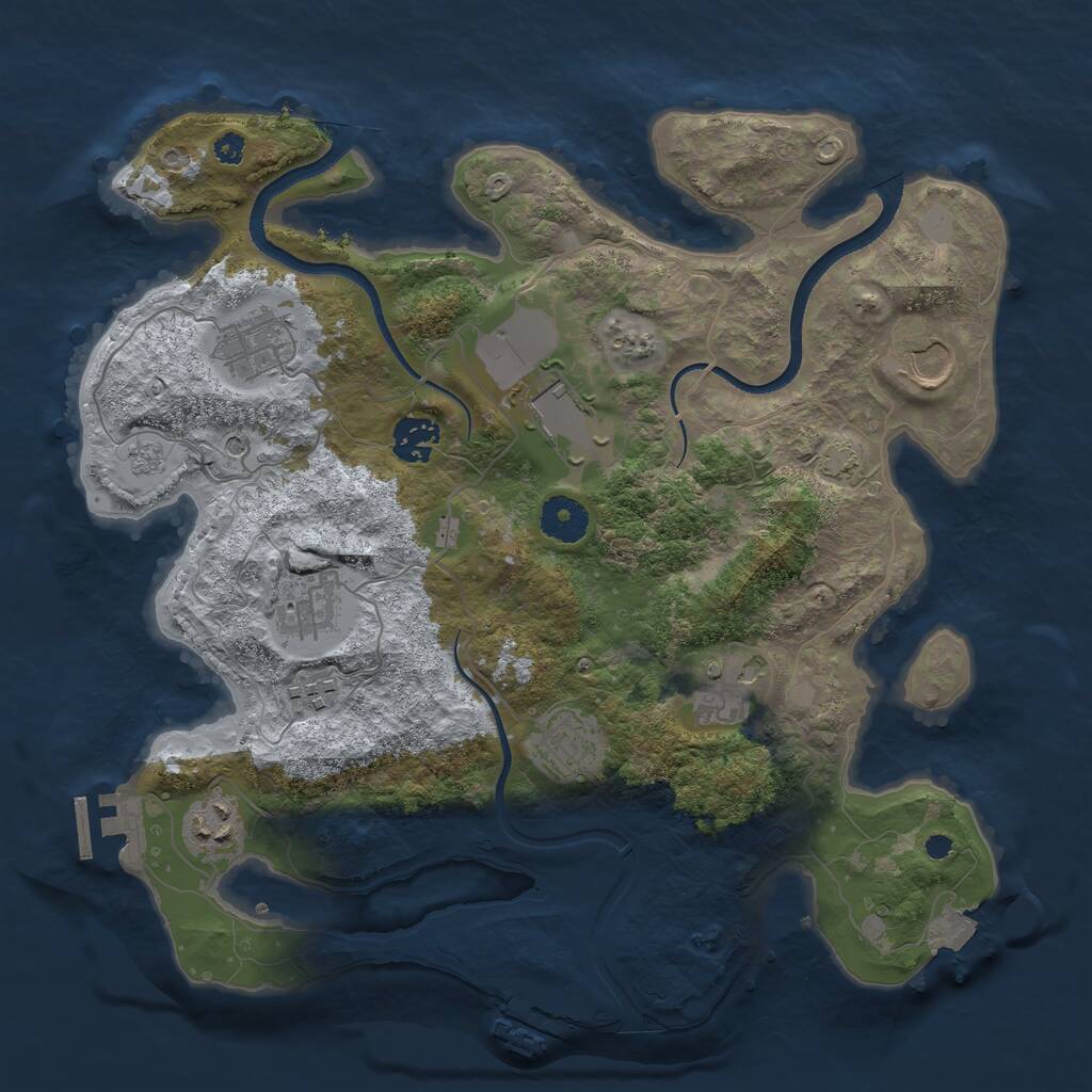 Rust Map: Procedural Map, Size: 3502, Seed: 8234, 15 Monuments